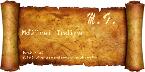 Mérai Indira névjegykártya